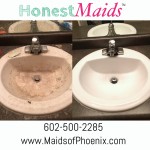 clean bathroom sink naturally cleaned with eco friendly green supplies