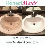 clean bathroom sink naturally cleaned with eco friendly green supplies